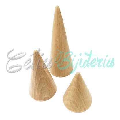 Expositor de Anéis de Madeira (Conjunto de 3)