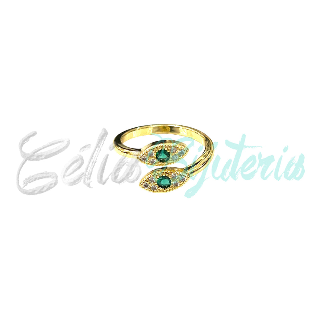 Anillo de Rodio con Circonitas - ojos