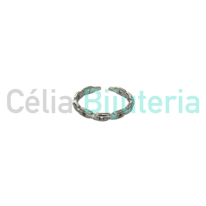 Anillo de acero - cadena fina