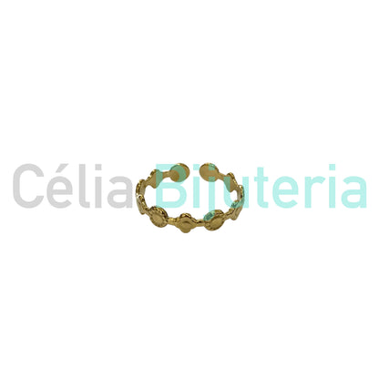 钢制戒指 - 圆圈与花朵