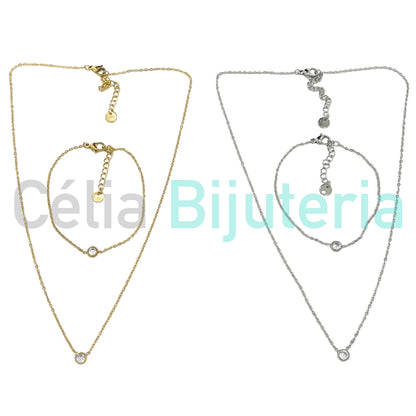 Colar / Pulseira de Aço - brilhante