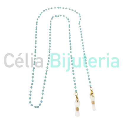 Colar / Pulseira / Fita para Óculos de Aço - cristais facetados