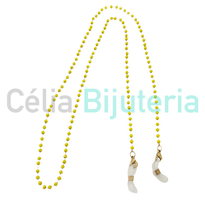 Colar / Pulseira / Fita para Óculos de Aço - cristais facetados