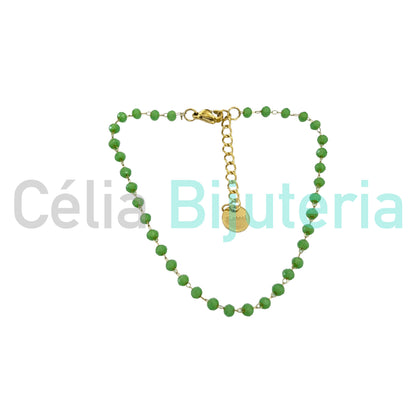 Colar / Pulseira / Fita para Óculos de Aço - cristais facetados