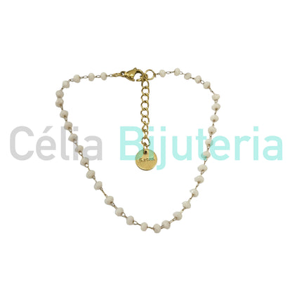 Colar / Pulseira / Fita para Óculos de Aço - cristais facetados