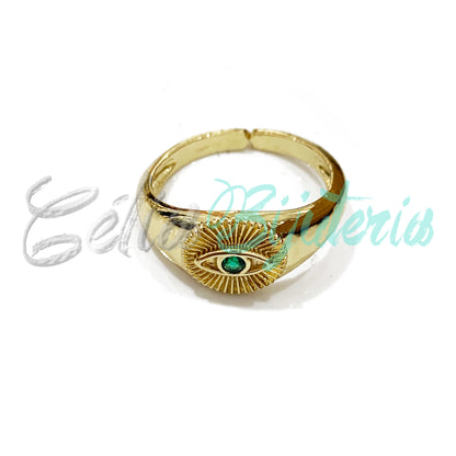 Anel de Ródio com Zircônias - Olho