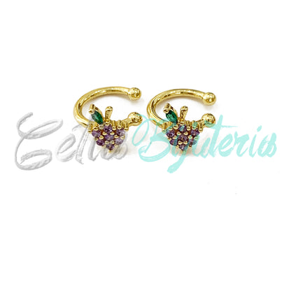 Earcuff de Ródio com Zircônias - fruta
