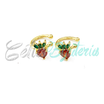 Earcuff de Ródio com Zircônias - fruta