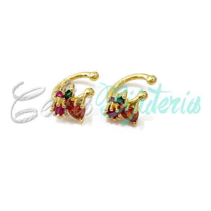 Earcuff de Ródio com Zircônias - fruta