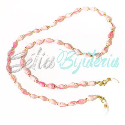 Fios para Óculos/Máscaras - Búzios com Peças Douradas