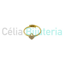 Cargar imagen en el visor de la galería, Anillo de acero con medalla con circonitas - candado de corazón
