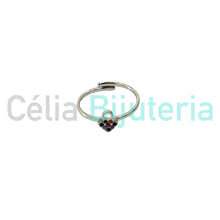 Cargar imagen en el visor de la galería, Anillo de acero con medalla con circonitas - candado de corazón
