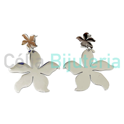 Pendiente de acero - flor