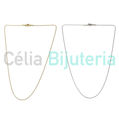 Colar de Aço Simples - Quadrado 1.5mm