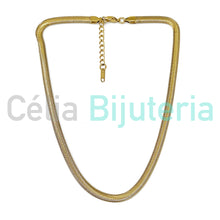 Cargar imagen en el visor de la galería, Collar Simple de Acero - serpiente plana redonda
