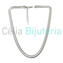 Cargar imagen en el visor de la galería, Collar Simple de Acero - serpiente plana redonda
