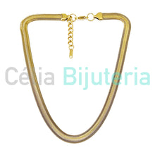 Cargar imagen en el visor de la galería, Collar Simple de Acero - serpiente plana redonda
