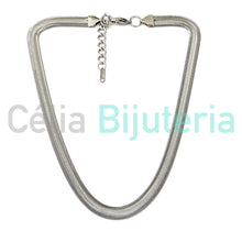 Cargar imagen en el visor de la galería, Collar Simple de Acero - serpiente plana redonda
