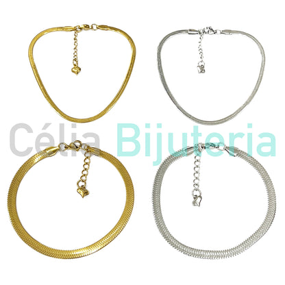 扁蛇形钢制脚链