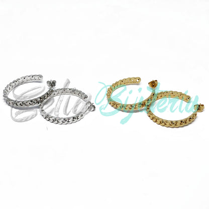 RHODIUM PLATED EARRINGS WITH ZIRCONIAS