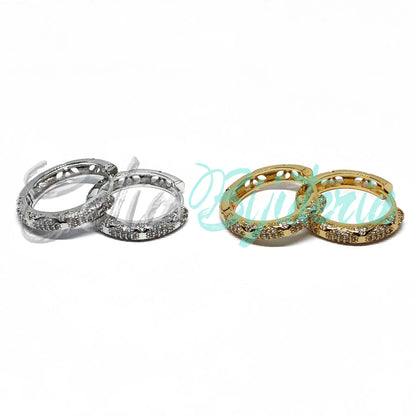 RHODIUM PLATED EARRINGS WITH ZIRCONIAS