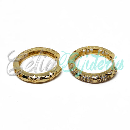 RHODIUM PLATED EARRINGS WITH ZIRCONIAS