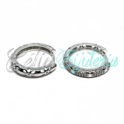 RHODIUM PLATED EARRINGS WITH ZIRCONIAS