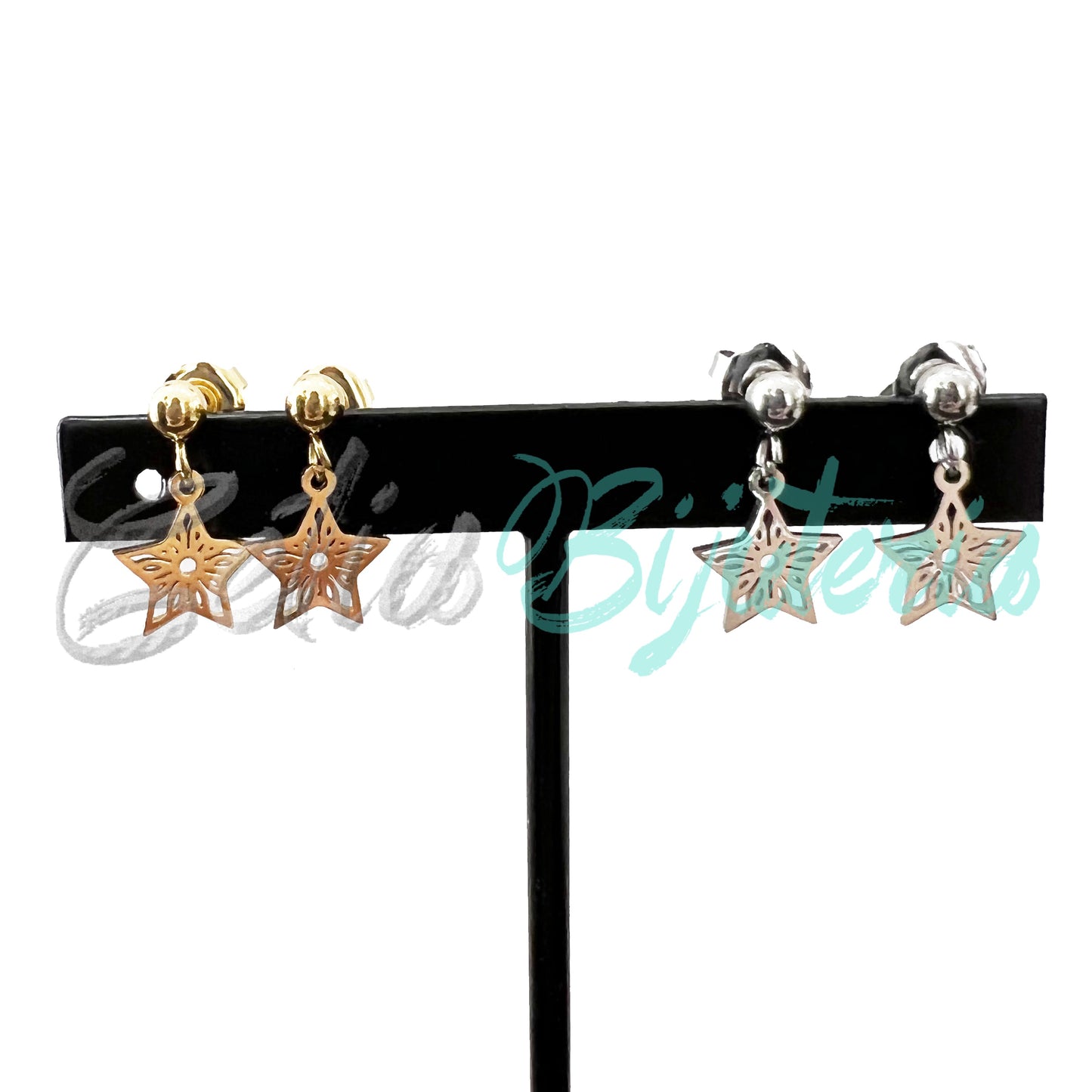 Brinco de Aço Mini com Medalha - estrela