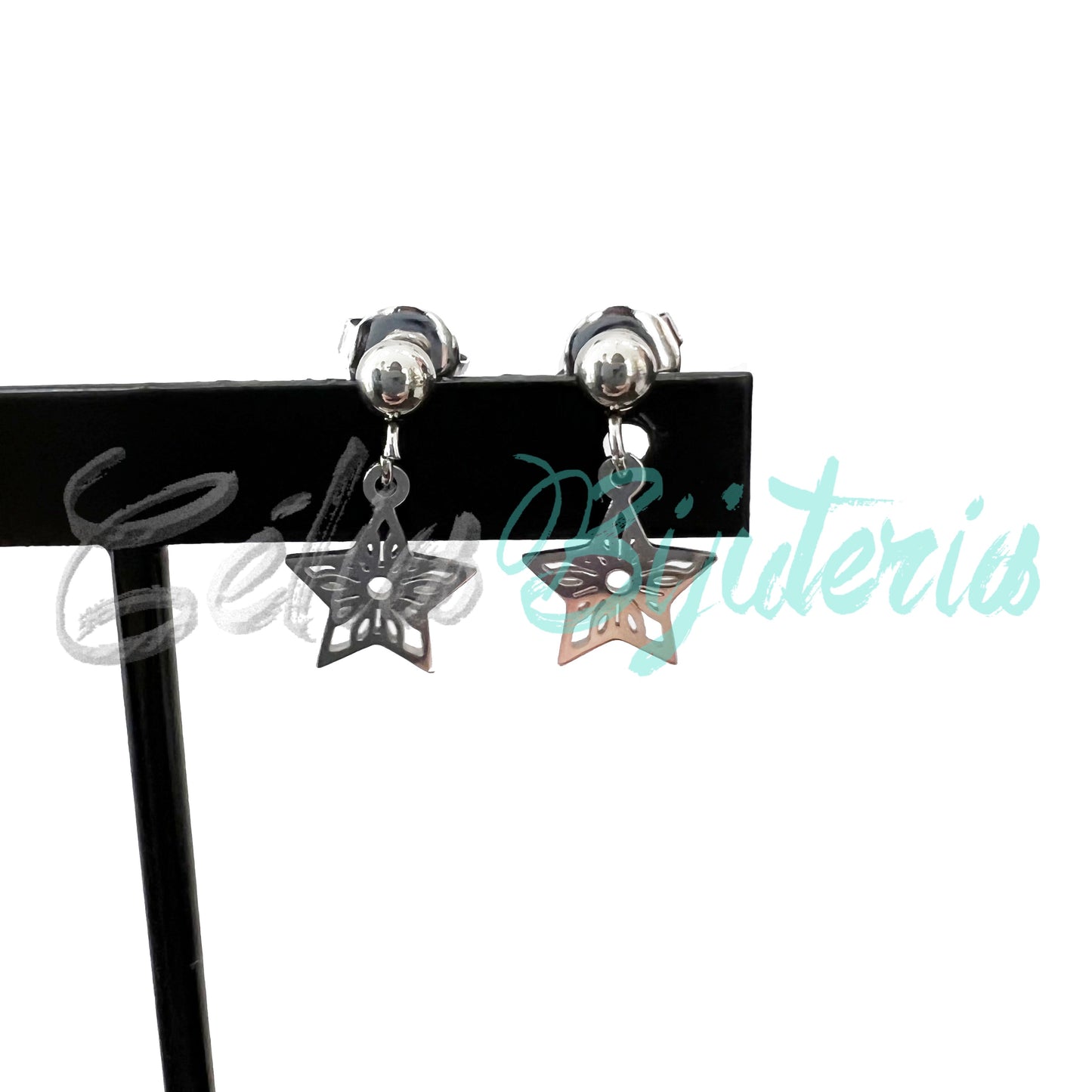 Brinco de Aço Mini com Medalha - estrela