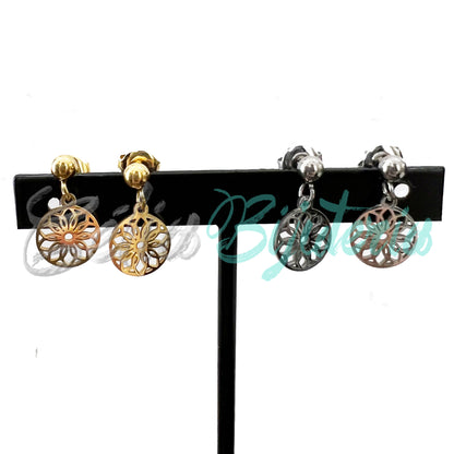 Mini Steel Earring with Medal