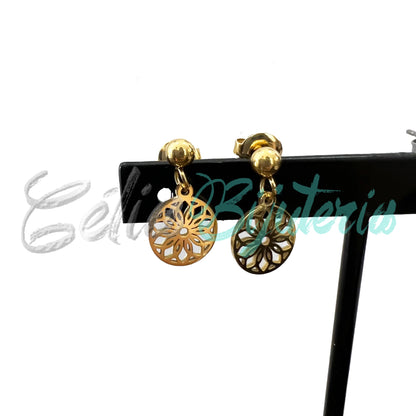 Mini Steel Earring with Medal