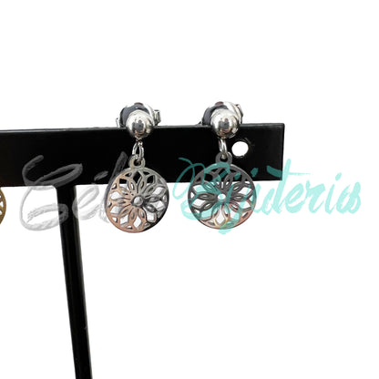 Mini Steel Earring with Medal