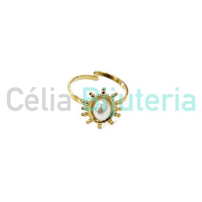 Anel de Aço - pérola