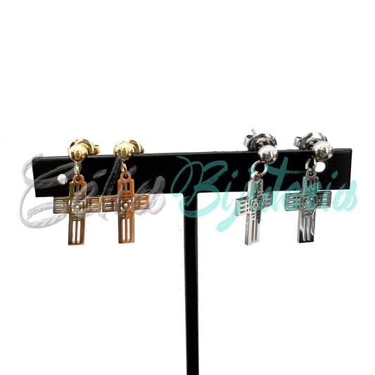 Brinco de Aço Mini com Medalha - cruz