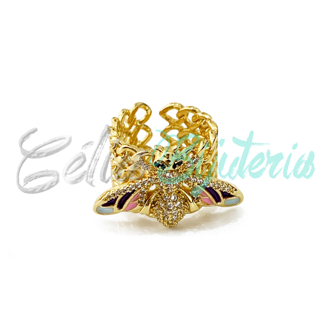 Anillo de Rodio con Circonita - abeja