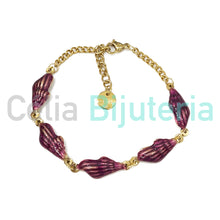 Cargar imagen en el visor de la galería, Pulsera de acero - conchas de colores
