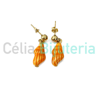 Pendiente de acero - conchas de colores