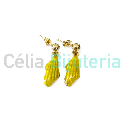 Pendiente de acero - conchas de colores