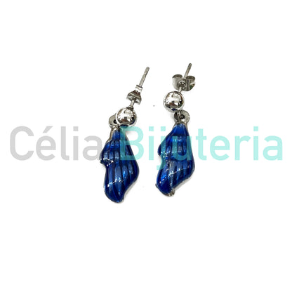 Pendiente de acero - conchas de colores