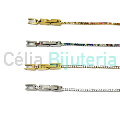 Pulsera de acero con circonitas