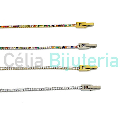 Pulsera de acero con circonitas