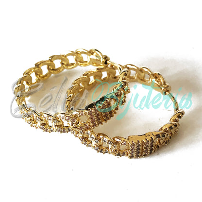 RHODIUM PLATED EARRINGS WITH ZIRCONIAS