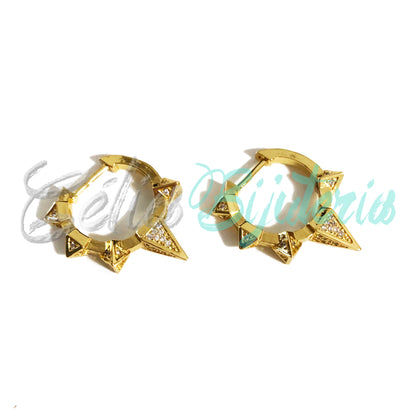 RHODIUM PLATED EARRINGS WITH ZIRCONIAS