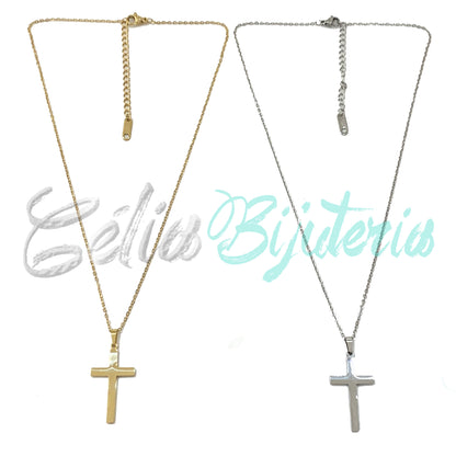 Colar de Aço com Cruz