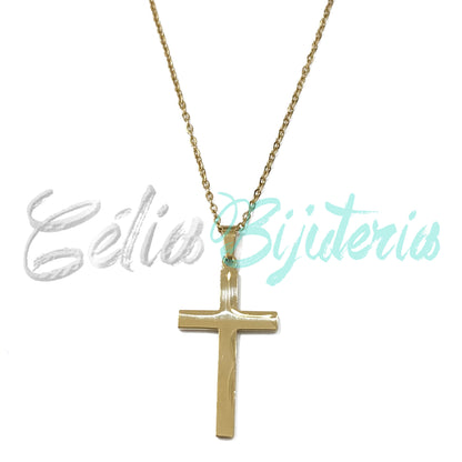 Colar de Aço com Cruz