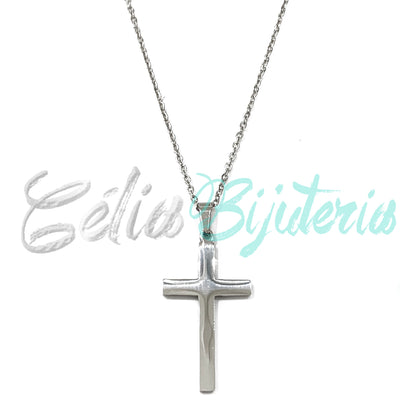 Colar de Aço com Cruz