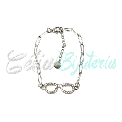 不锈钢手链 - 镶钻眼镜