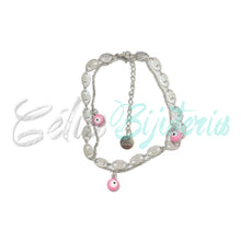 Cargar imagen en el visor de la galería, Collar/Pulsera Doble Acero - Ojo Turco Rosa
