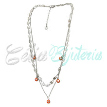 Cargar imagen en el visor de la galería, Collar/Pulsera Doble Acero - Ojo Turco Naranja
