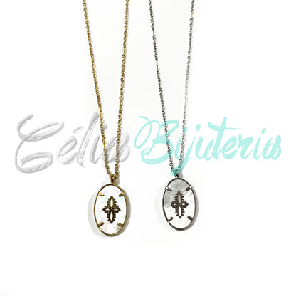 Colar de Aço com medalha de aço